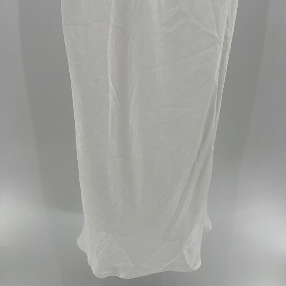 RESA Camille Slip Maxi Dress White Ivory Leg Slit Criss Cross Straps Size XS NWT - Picture 9 of 11